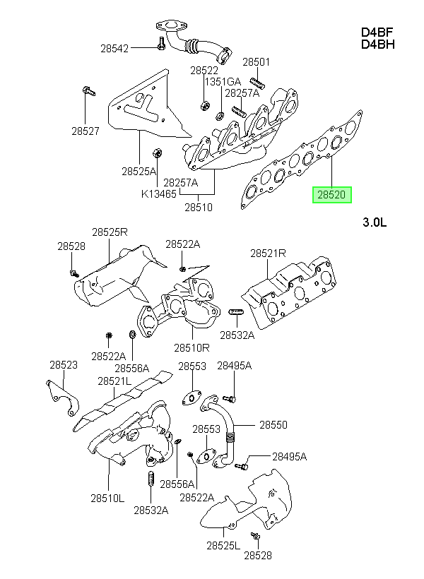 Empaq. Múlt. Esc. Original Para Hyundai Terracan 2000-2007