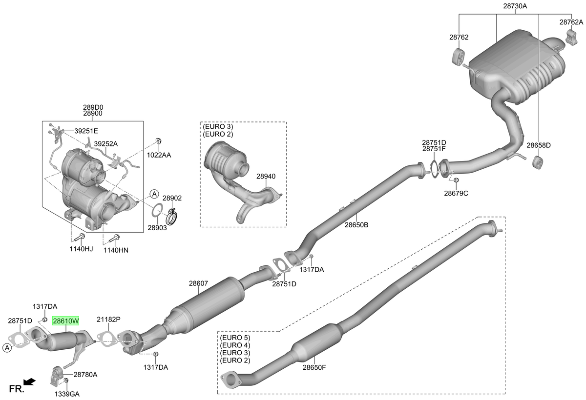 Silenciador Del. Original Para Hyundai Santa Fe 2020-2024