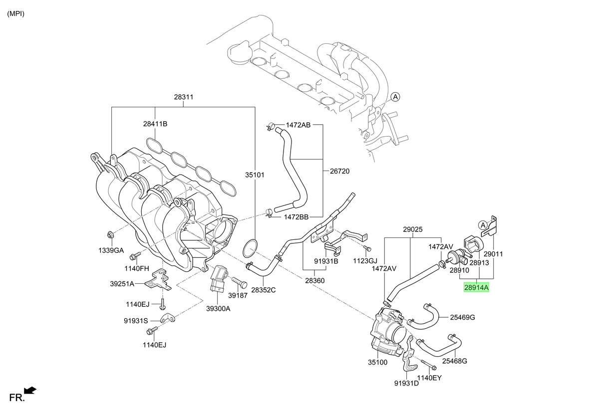Valvula Control Pulga Orig. Para Hyundai I20 Desde 2017