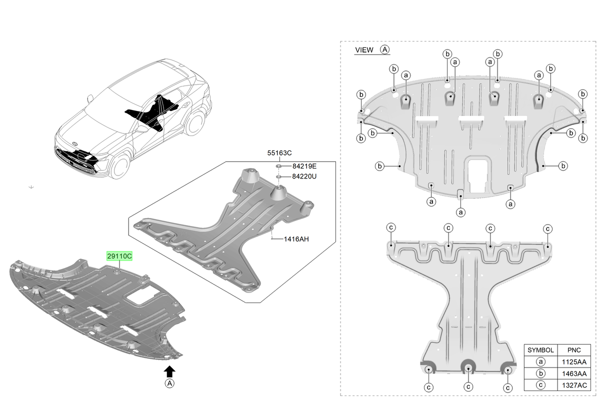 Cubre Motor Original Para Hyundai Kona 2023-2025