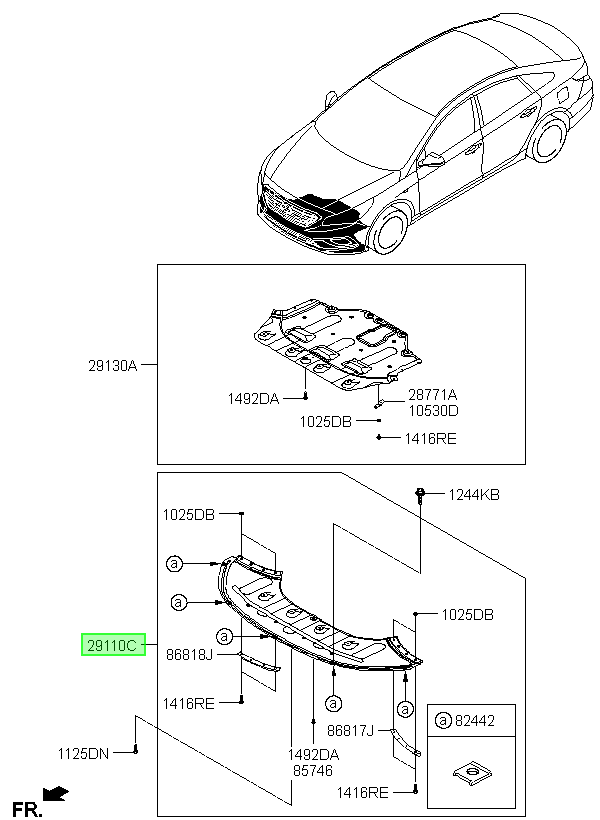 Cubre Motor Inf. Inf Orig. Para Hyundai Sonata Desde 2015