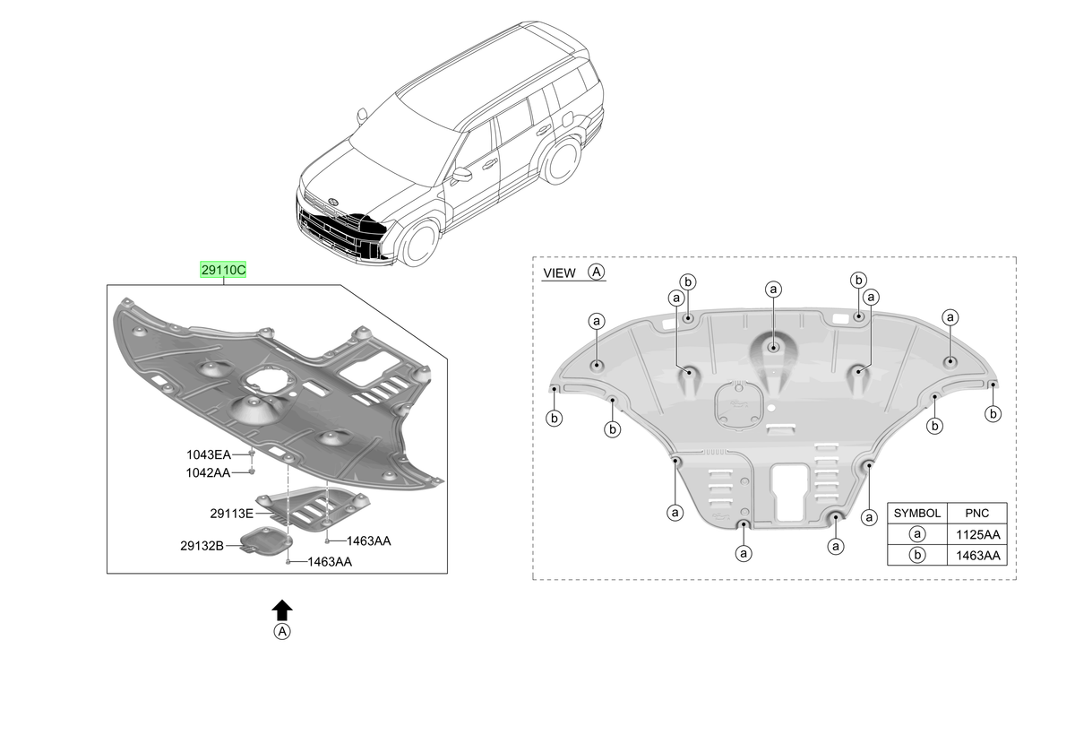 Cubre Motor Original Para Hyundai Santa Fe 2023-2025