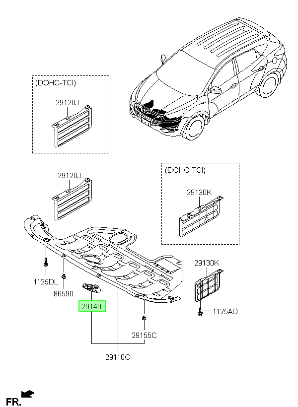 Tapa Cubierta Motor Orig. Para Hyundai Tucson 2011-2014