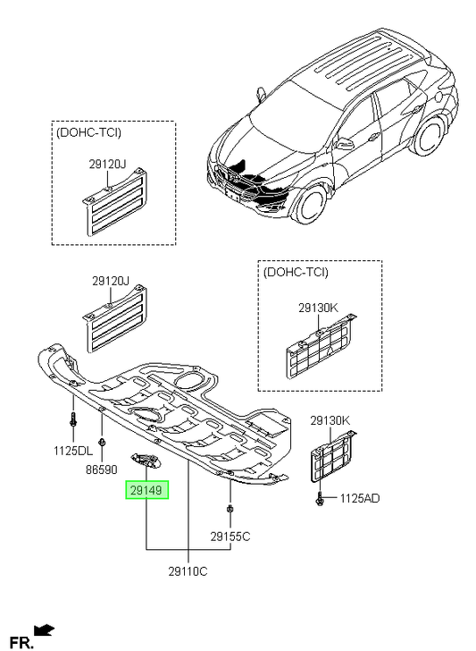 Tapa Cubierta Motor Orig. Para Hyundai Tucson 2011-2014