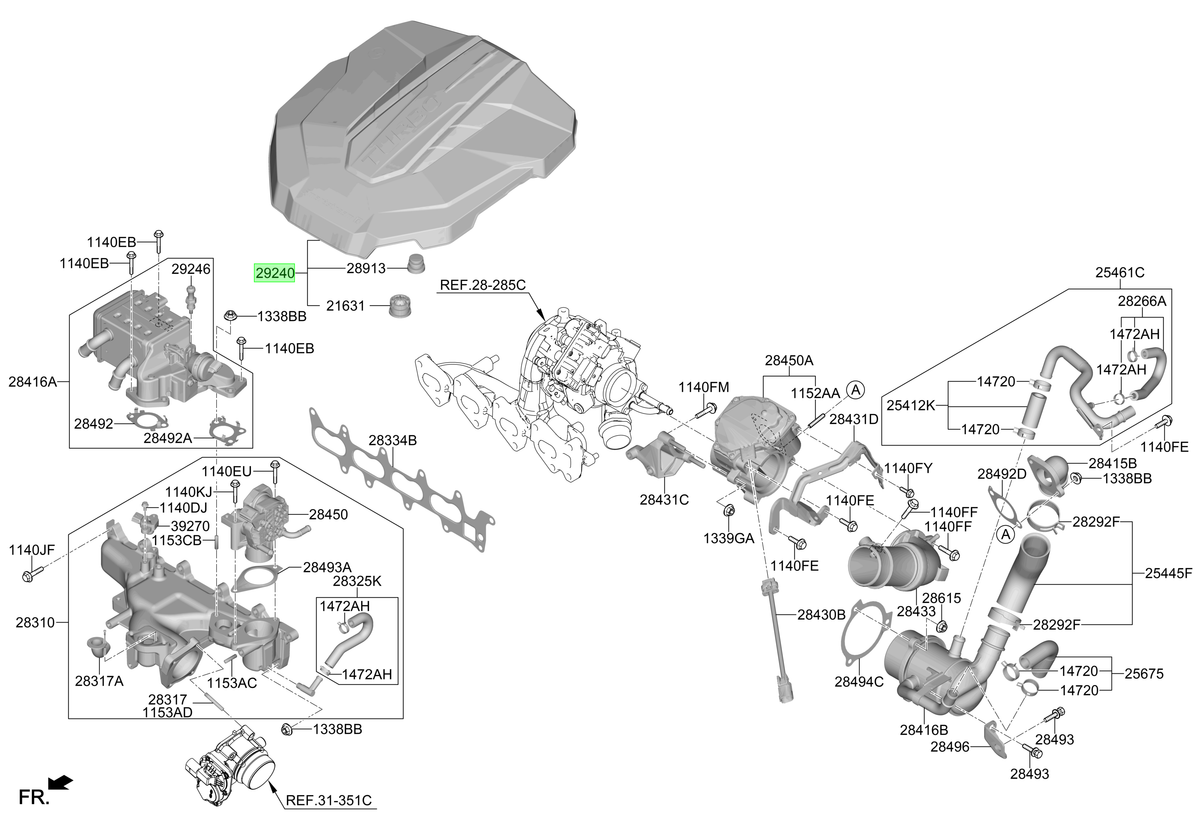 Cubierta Original Para Hyundai Santa Fe 2020-2024