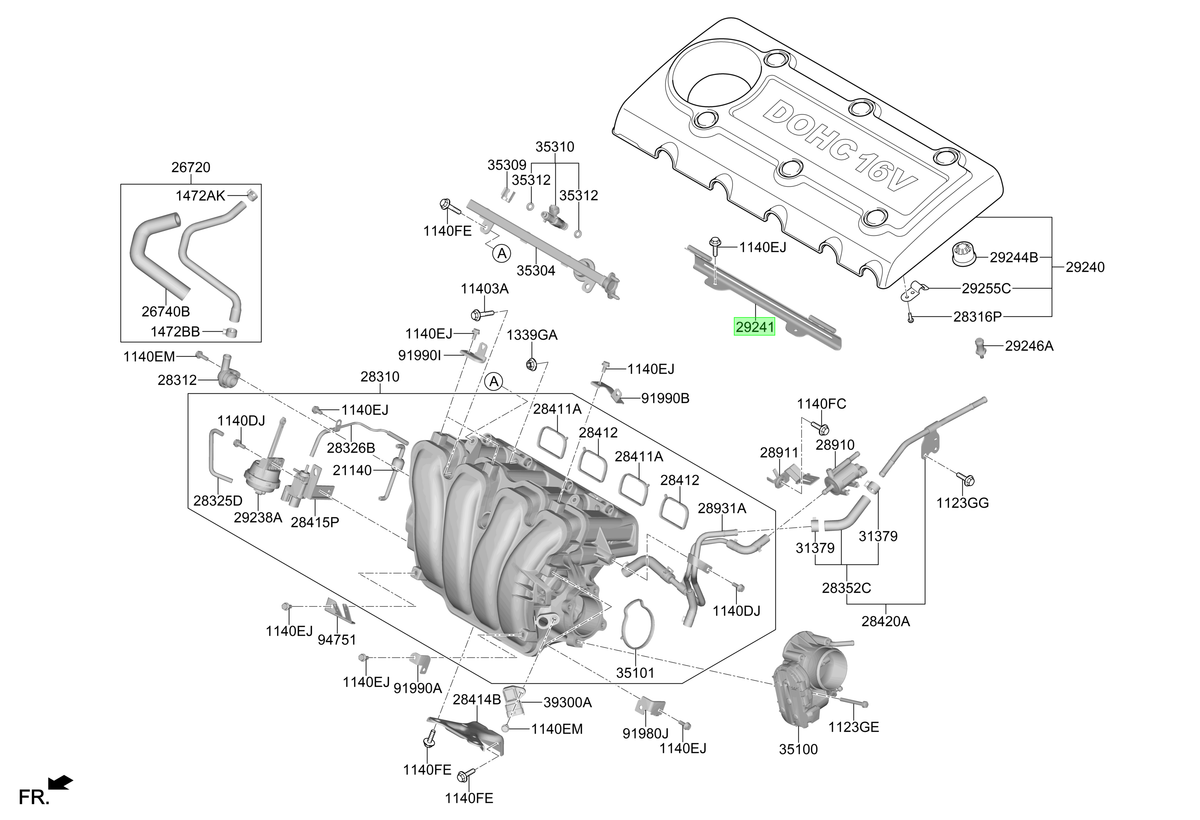 Tapa Válvula Original Para Hyundai Sonata 2006-2019