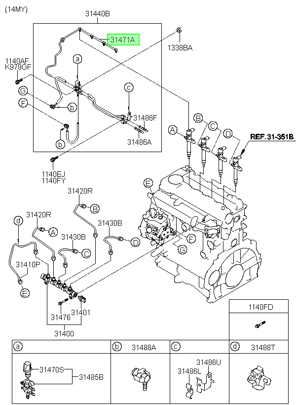 Caneria De Retorno Orig. Para Hyundai Accent Desde 2011