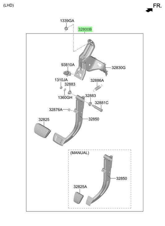 Pedal Embrague Original Para Hyundai Tucson 2020-2025