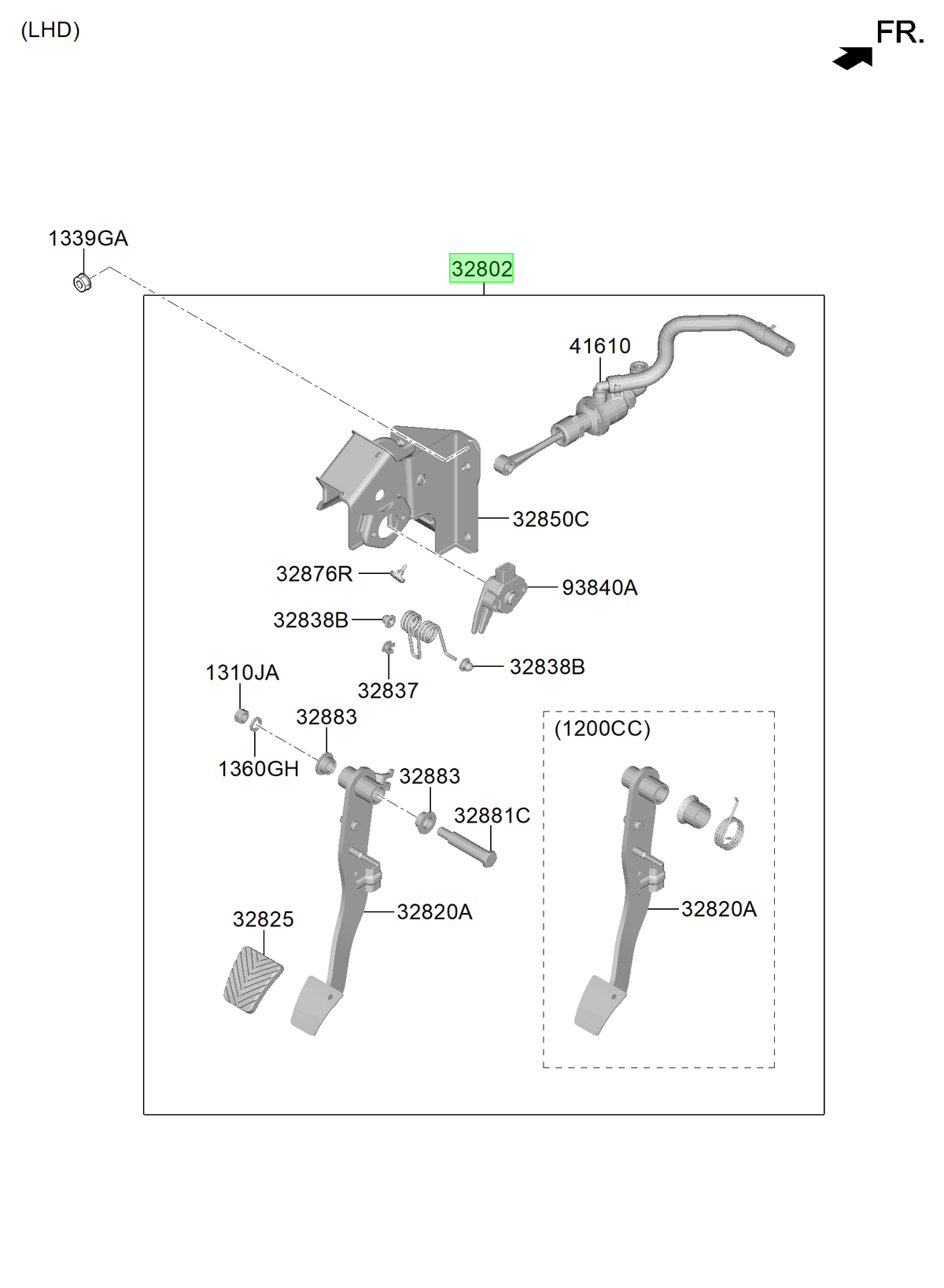 Pedal Embrague Original Para Hyundai I20 2020-2025
