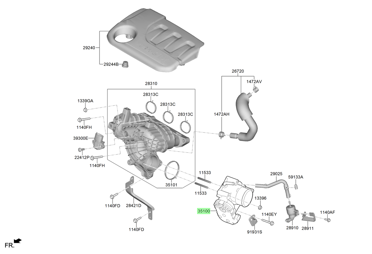 Cuerpo Aceleración Original Para Hyundai I20 2020-2025
