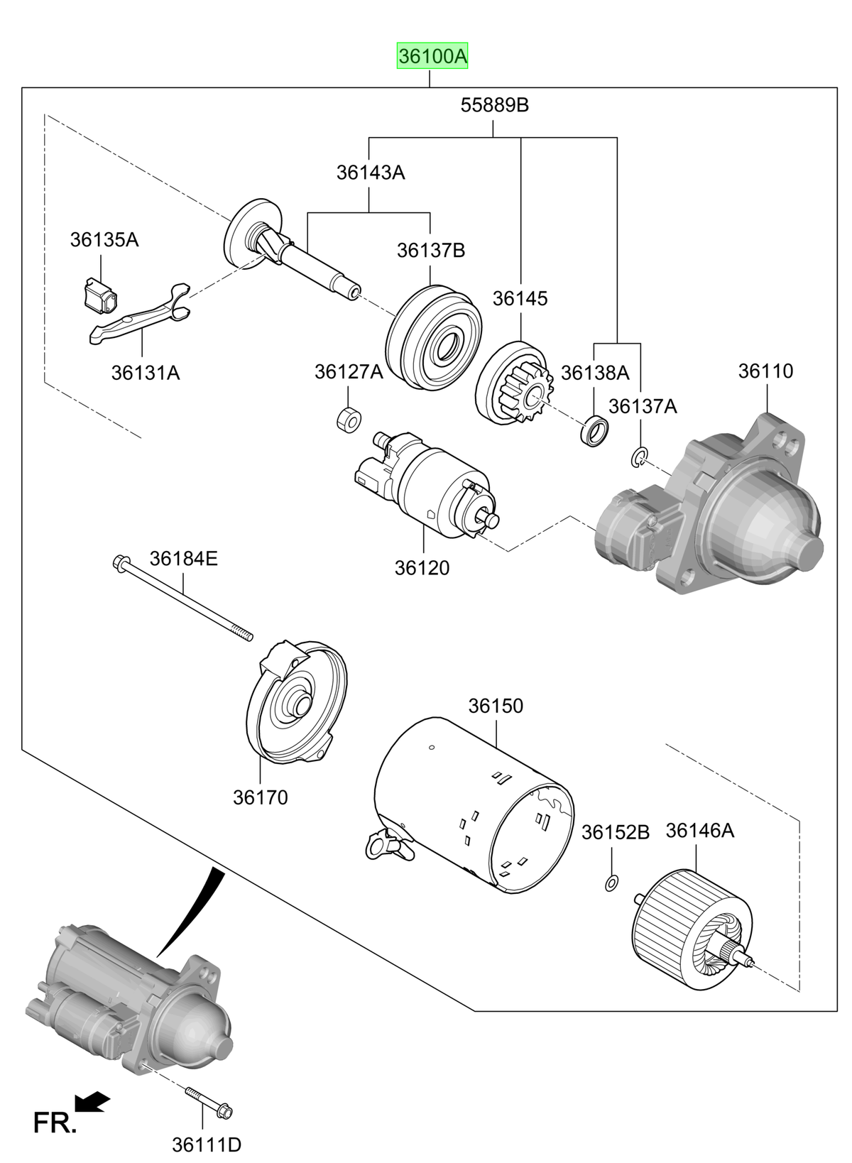Motor Partida Original Para Hyundai Creta 2021-2025