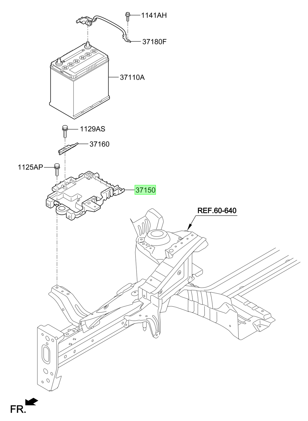 Base Porta Bateria Orig. Para Hyundai Grand I10 Desde 2014