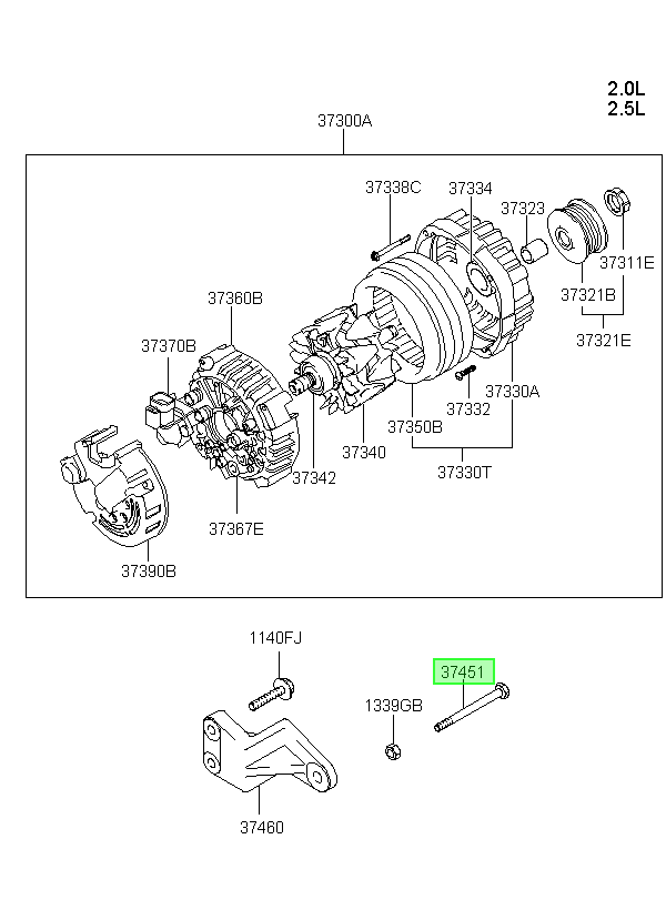 Perno Orig. Para Hyundai Terracan 2001-2007