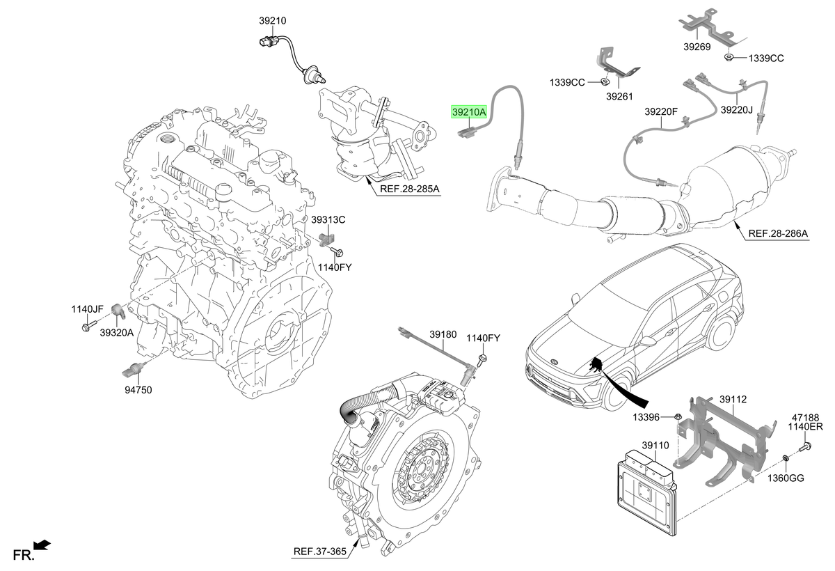 Sensor Oxígeno Original Para Hyundai Kona 2023-2025