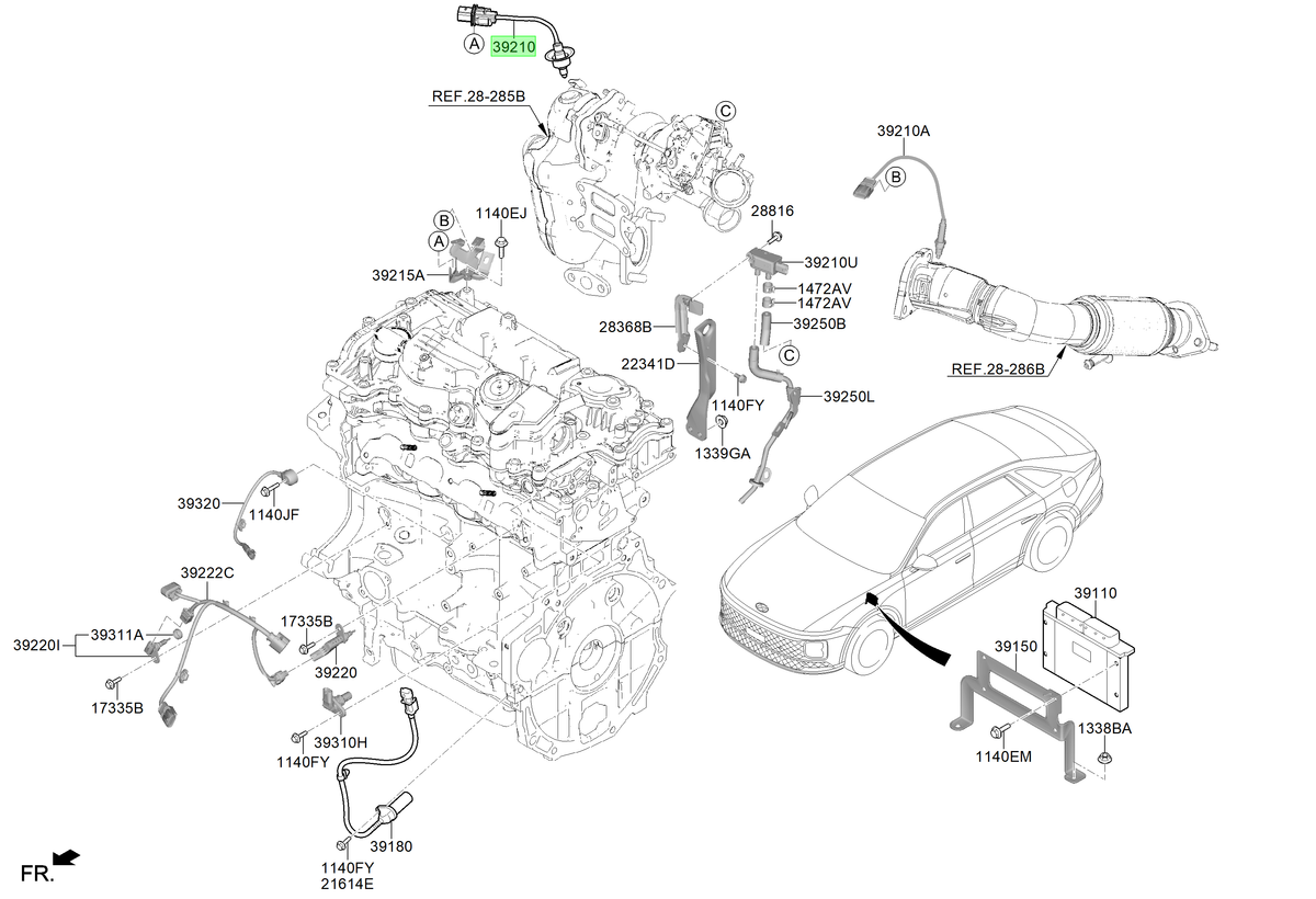 Sensor Oxígeno Original Para Hyundai Santa Fe 2022-2025