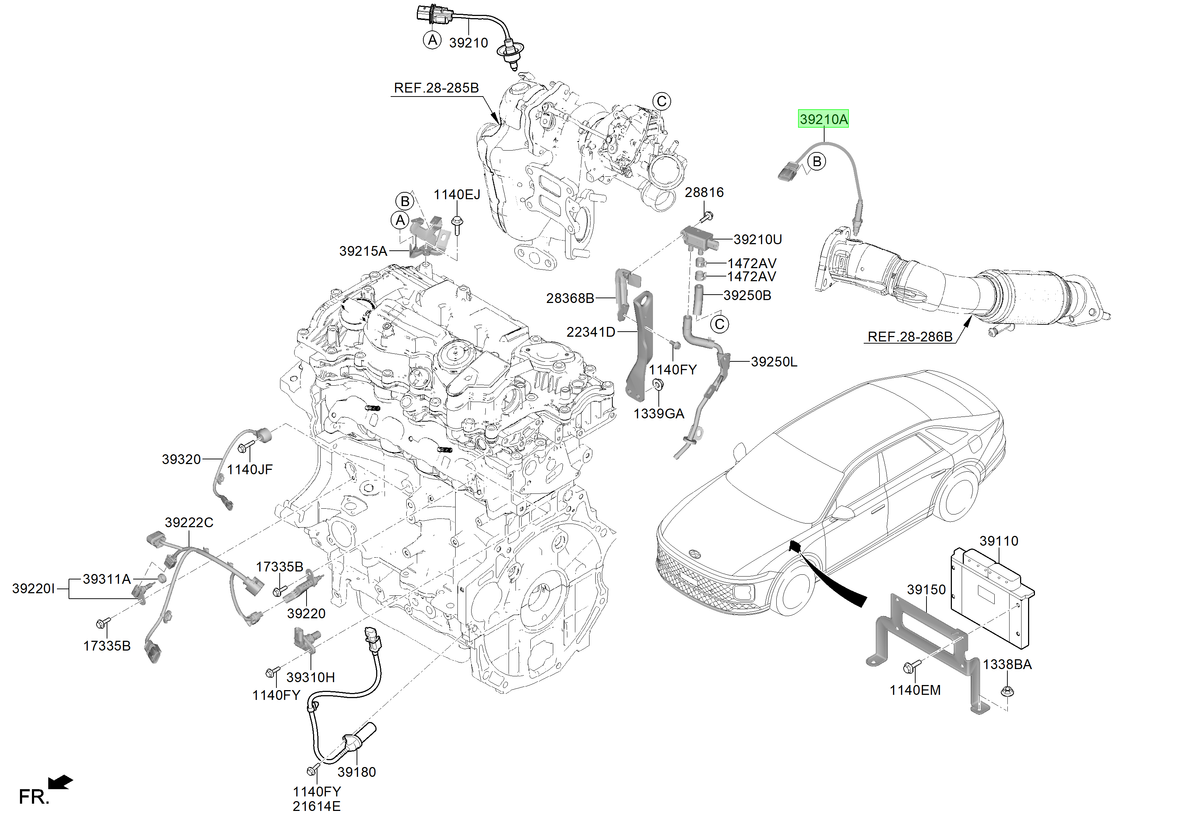 Sensor Oxígeno Original Para Hyundai Kona 2020-2023