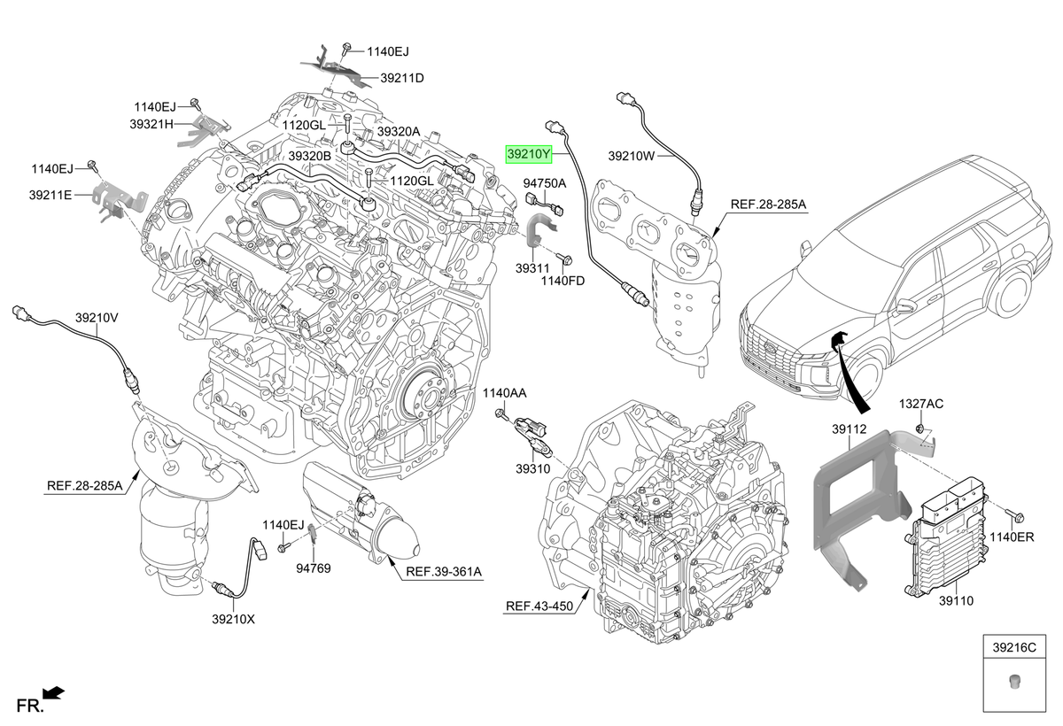 Sensor Oxígeno Original Para Hyundai Santa Fe 2018-2021