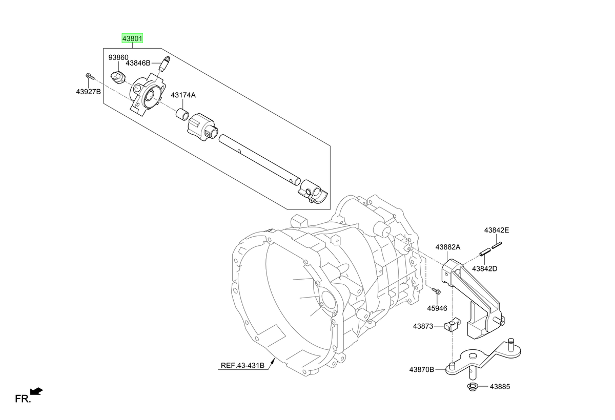 Tapa Eje Selector Original Para Hyundai H100 2012-2021