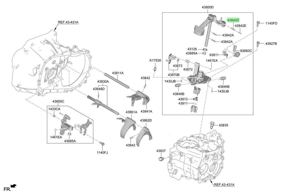 Pasador Horquilla Orig. Para Hyundai I30 Desde 2018