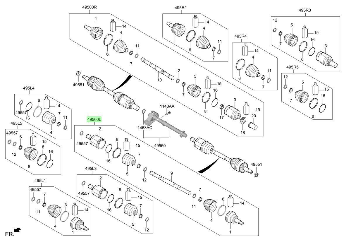 Homocinética Izq. Lh Original Para Hyundai Tucson 2023-2025
