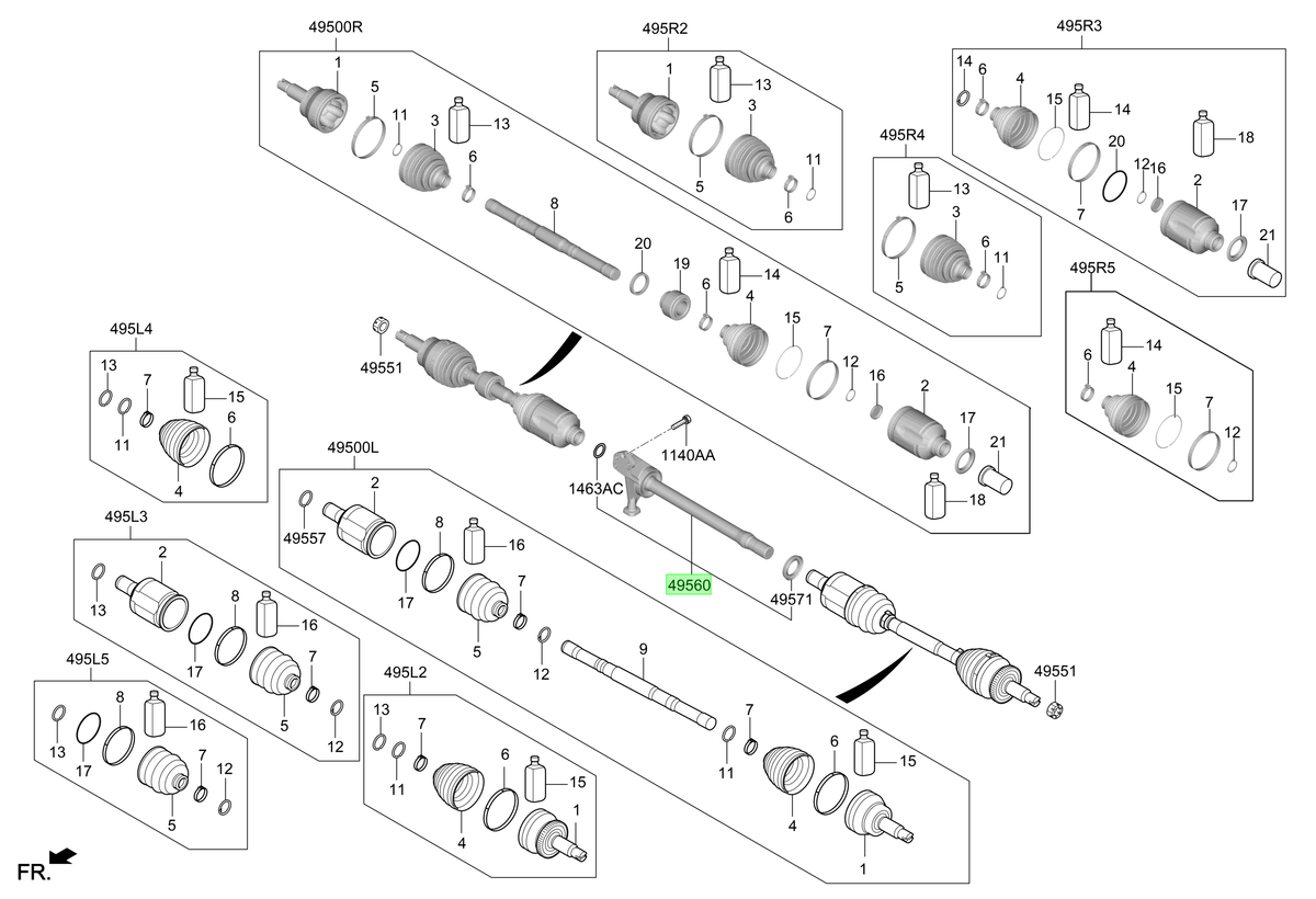 Homocinética Original Para Hyundai Staria 2021-2025