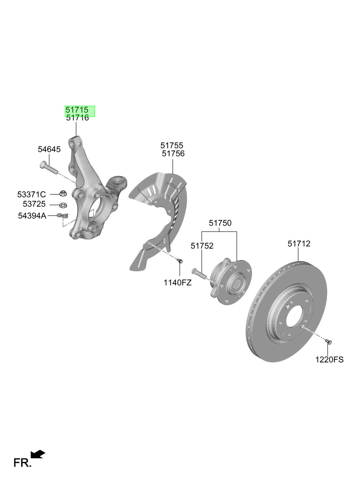 Muñón Del. Izq. Lh Original Para Hyundai Kona 2018-2024