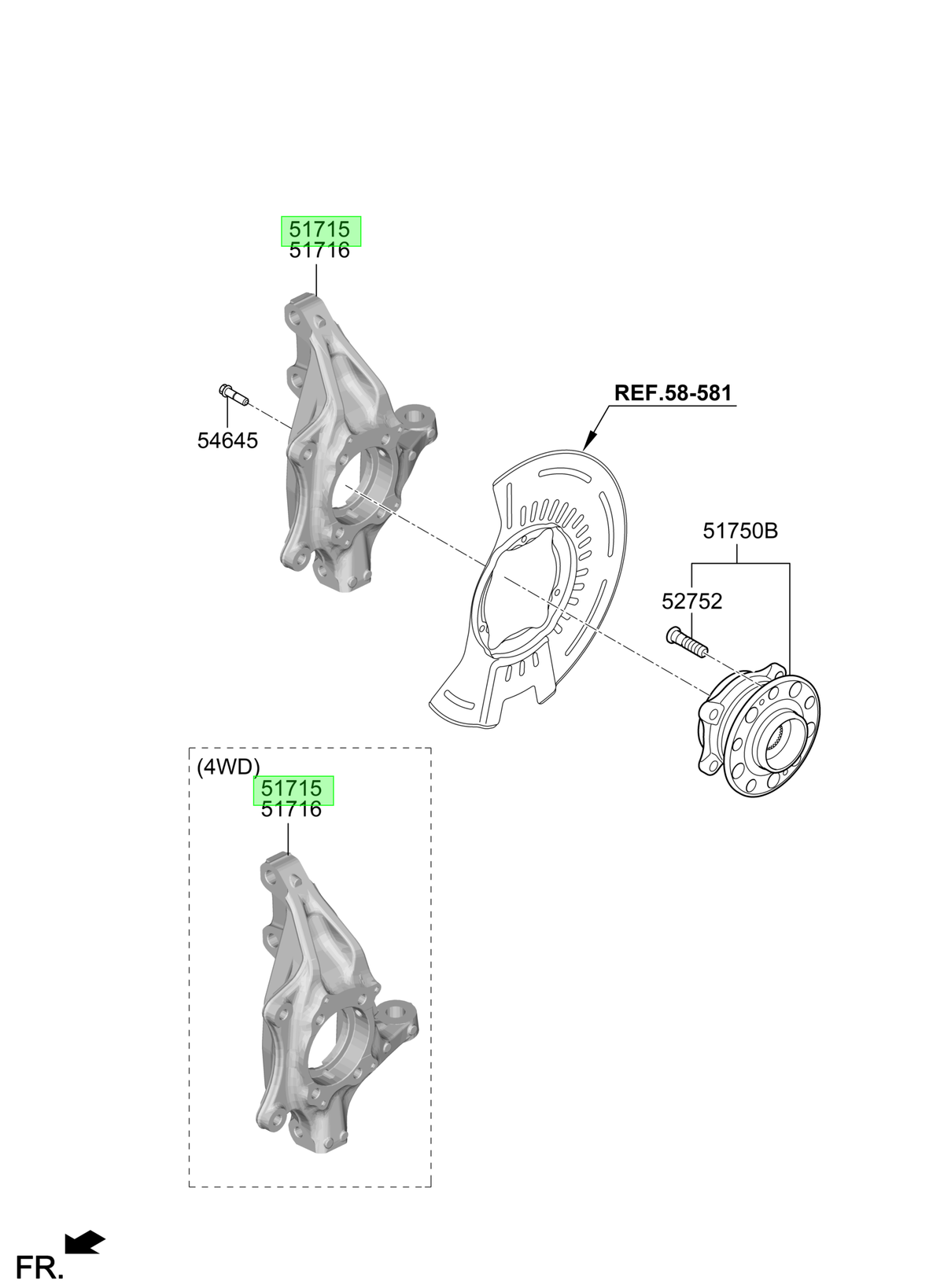 Muñon Del. Del. Lh Orig. Para Hyundai Santa Fe Desde 2018