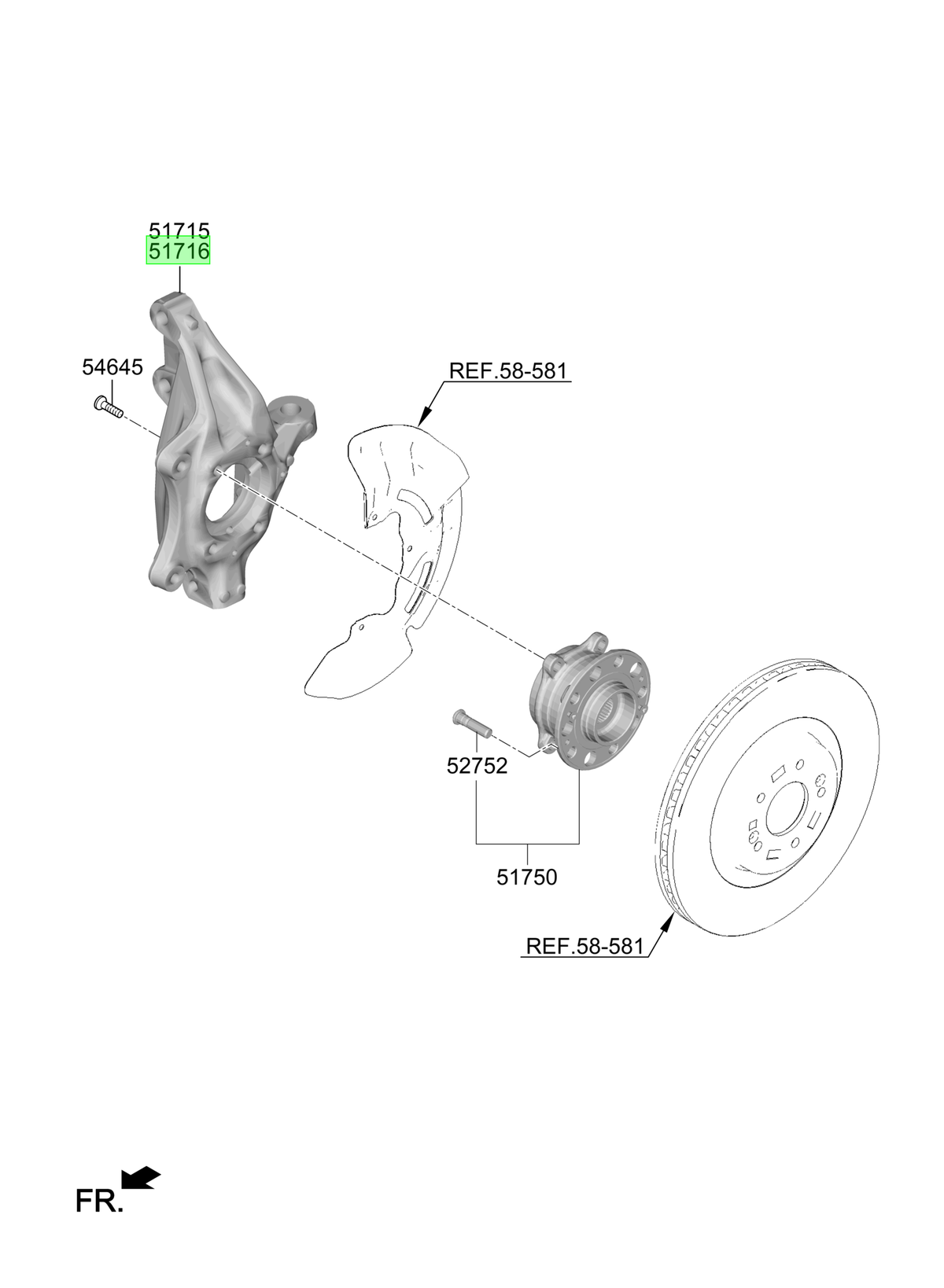 Muñón Del. Der. Original Para Hyundai Tucson 2023-2025