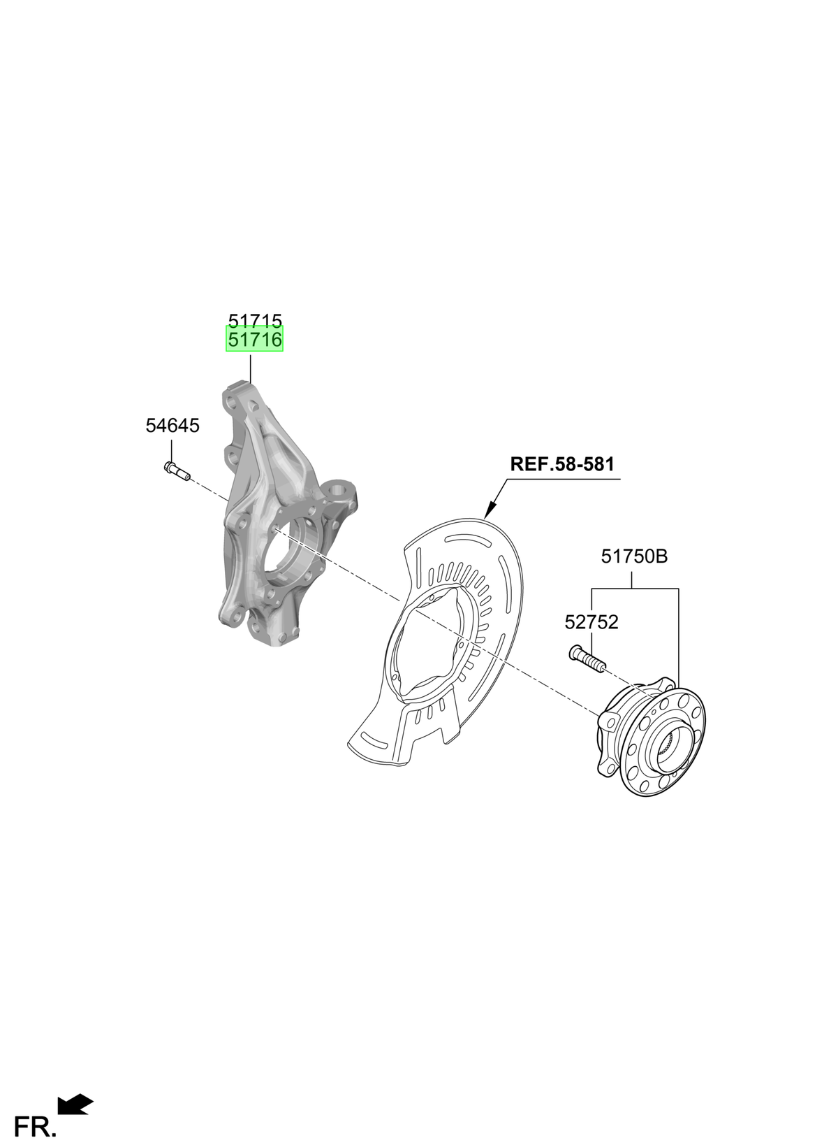 Muñón Del. Der. Rh Original Para Hyundai Santa Fe 2020-2025