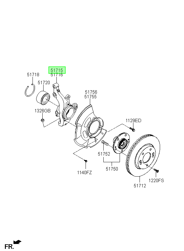 Muñon Del. Lh Orig. Para Hyundai Veloster 2011-2018
