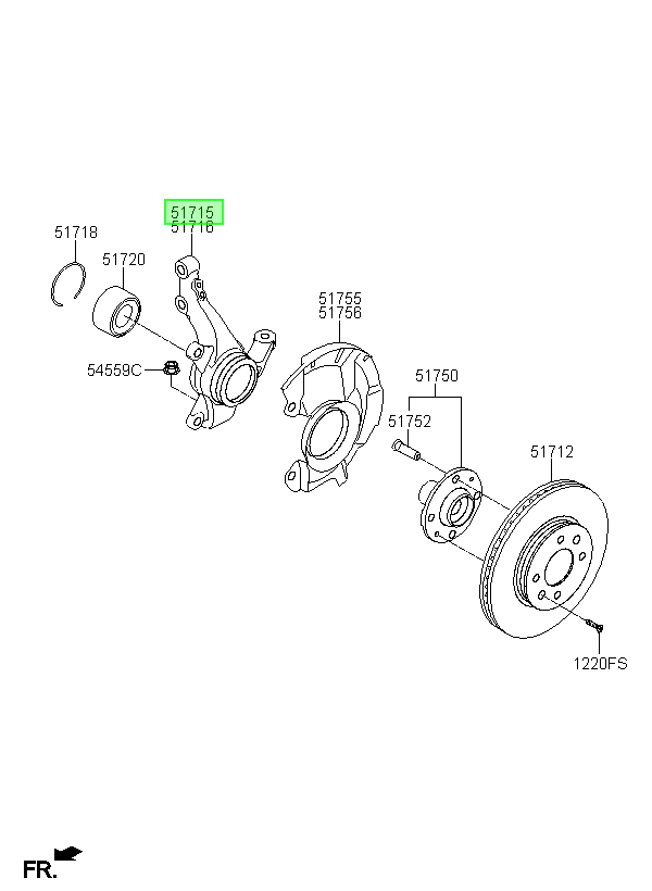 Muñón Del. Izq. Original Para Hyundai Accent 2017-2024