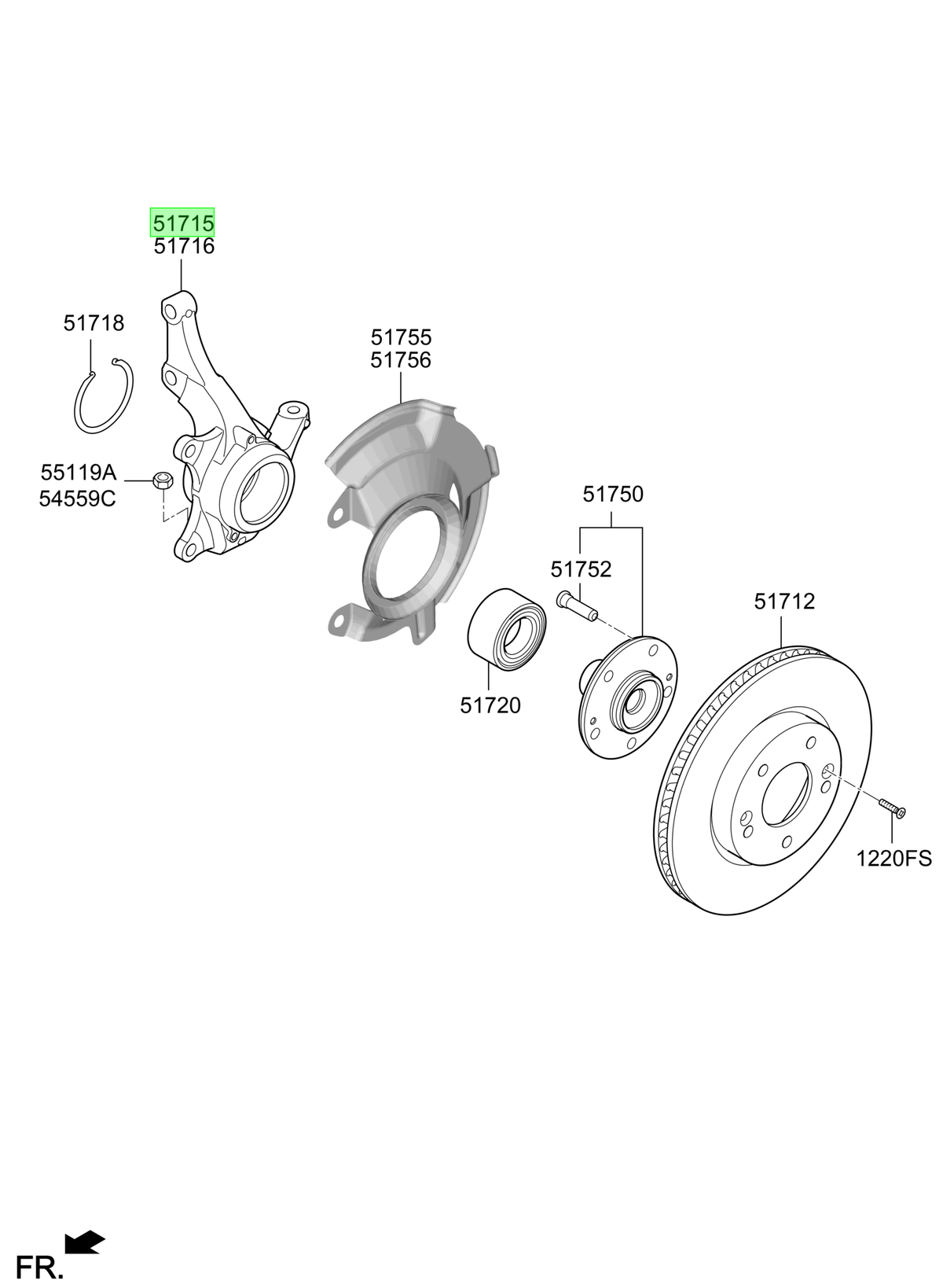 Muñón Del. Izq. Lh Original Para Hyundai Creta 2020-2025
