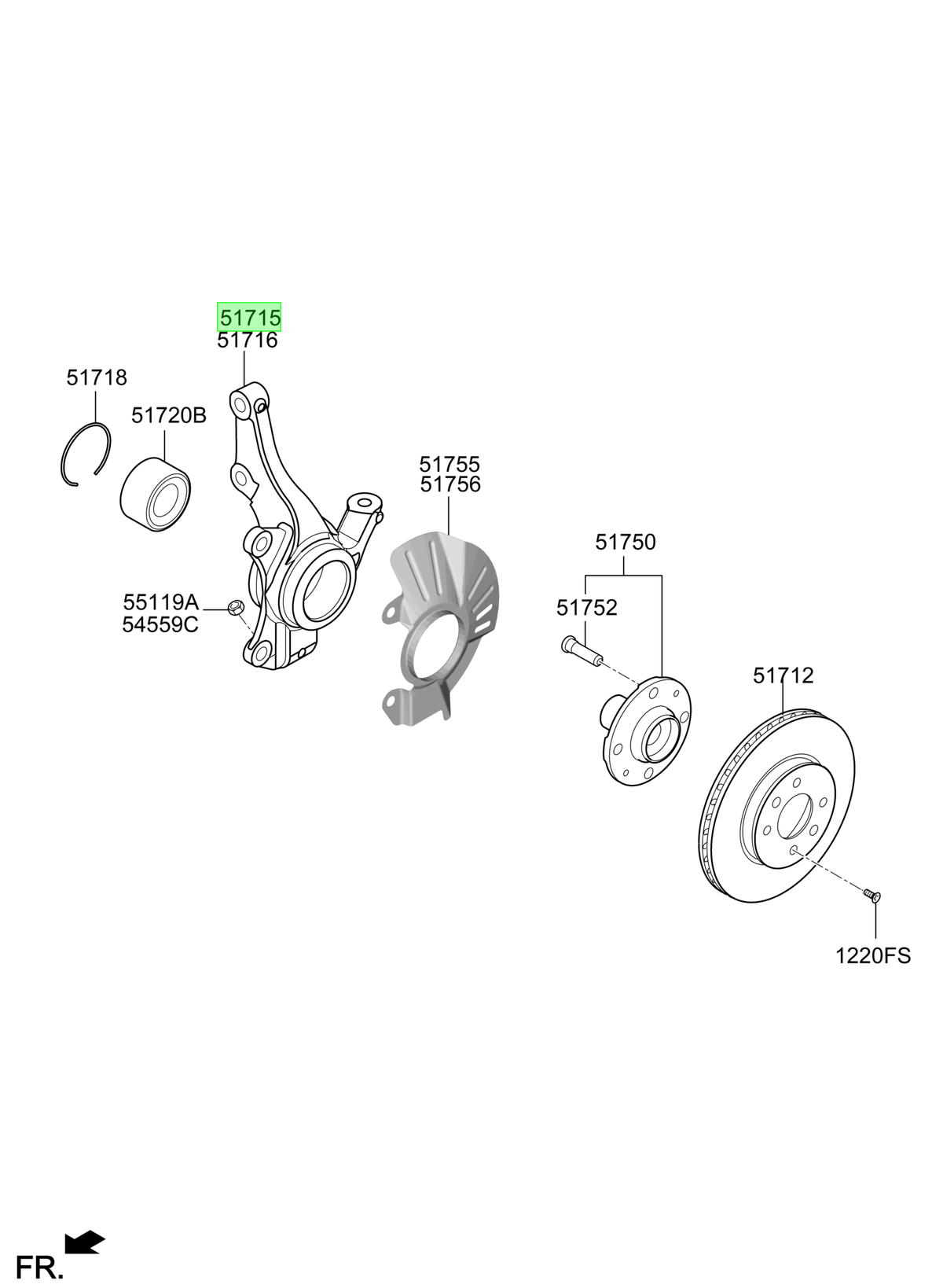 Knuckle-front Original Para Hyundai I20 2020-2025