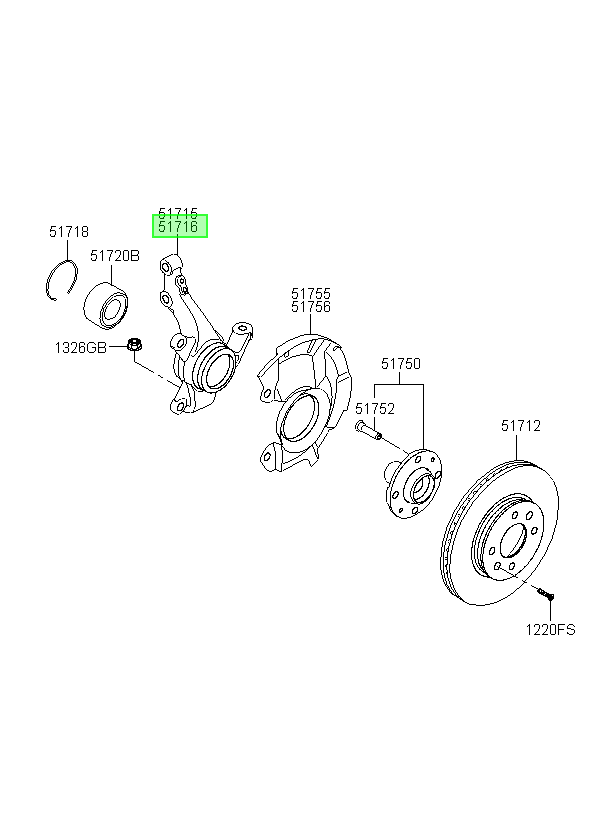 Muñon Del Del. Rh Orig. Para Hyundai Accent 2011-2021