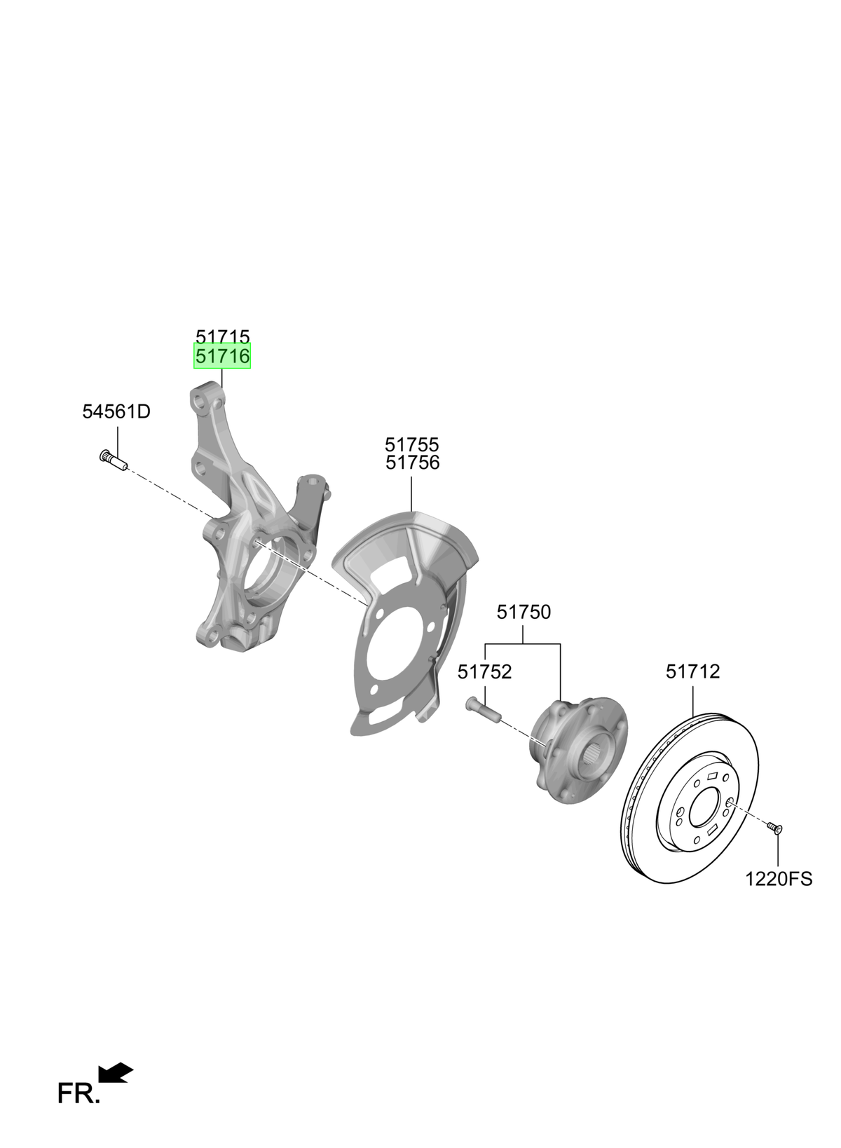Muñón Del. Der. Original Para Hyundai Elantra 2020-2025