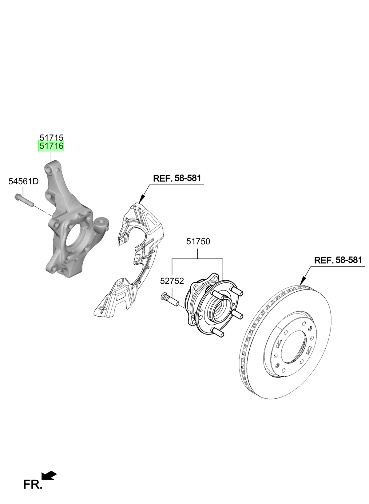 Muñón Del. Der. Rh Original Para Hyundai Staria 2021-2025