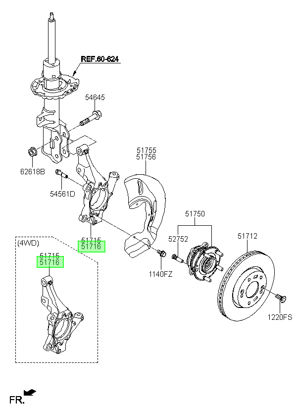 Muñon Del. Der. Del. Rh Orig. Para Hyundai Tucson 2015-2018