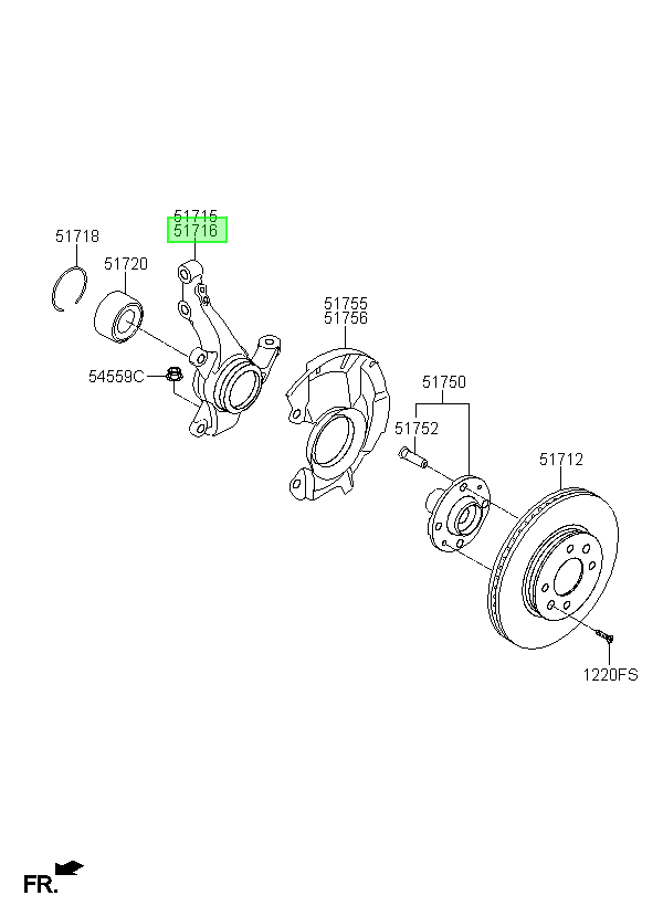 Muñón Del. Der. Original Para Hyundai Accent 2017-2024