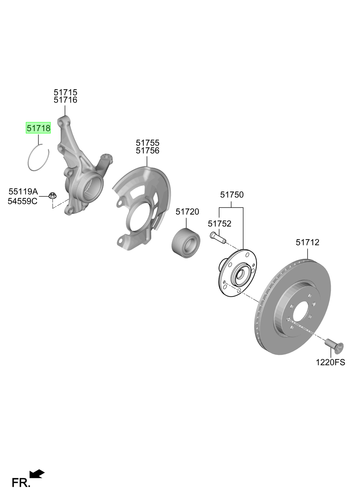 Seguro Rodamiento Maza Orig. Para Hyundai Accent 2023-2025