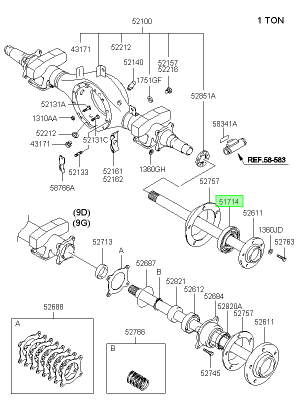 Retén Diferencial Original Para Hyundai H1 1993-2004