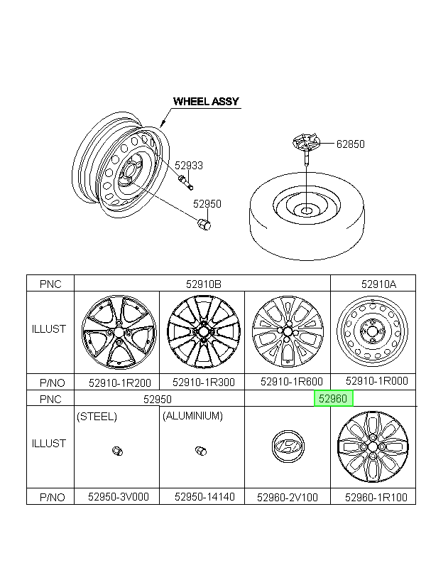 Tapa-rueda Orig. Para Hyundai Accent Desde 2011