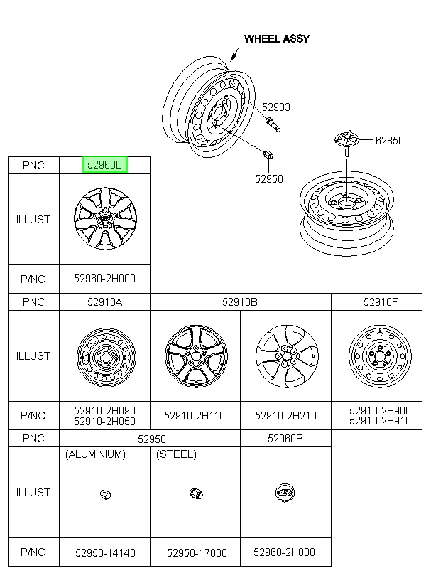 Tapa De Rueda Orig. Para Hyundai Elantra 2007-2010