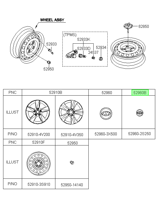 Tapa Rueda Central Orig. Para Hyundai Tucson 2009-2014