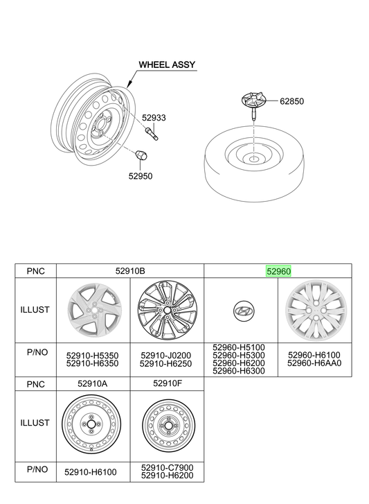 Tapa Central Llanta Original Para Hyundai I20 2020-2024