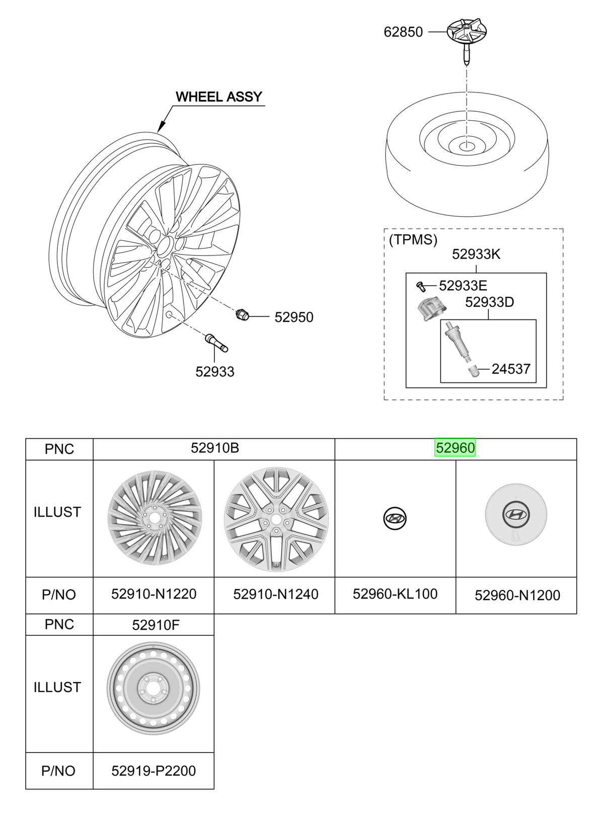 Tapa De Rueda Original Para Hyundai Sonata 2023-2025