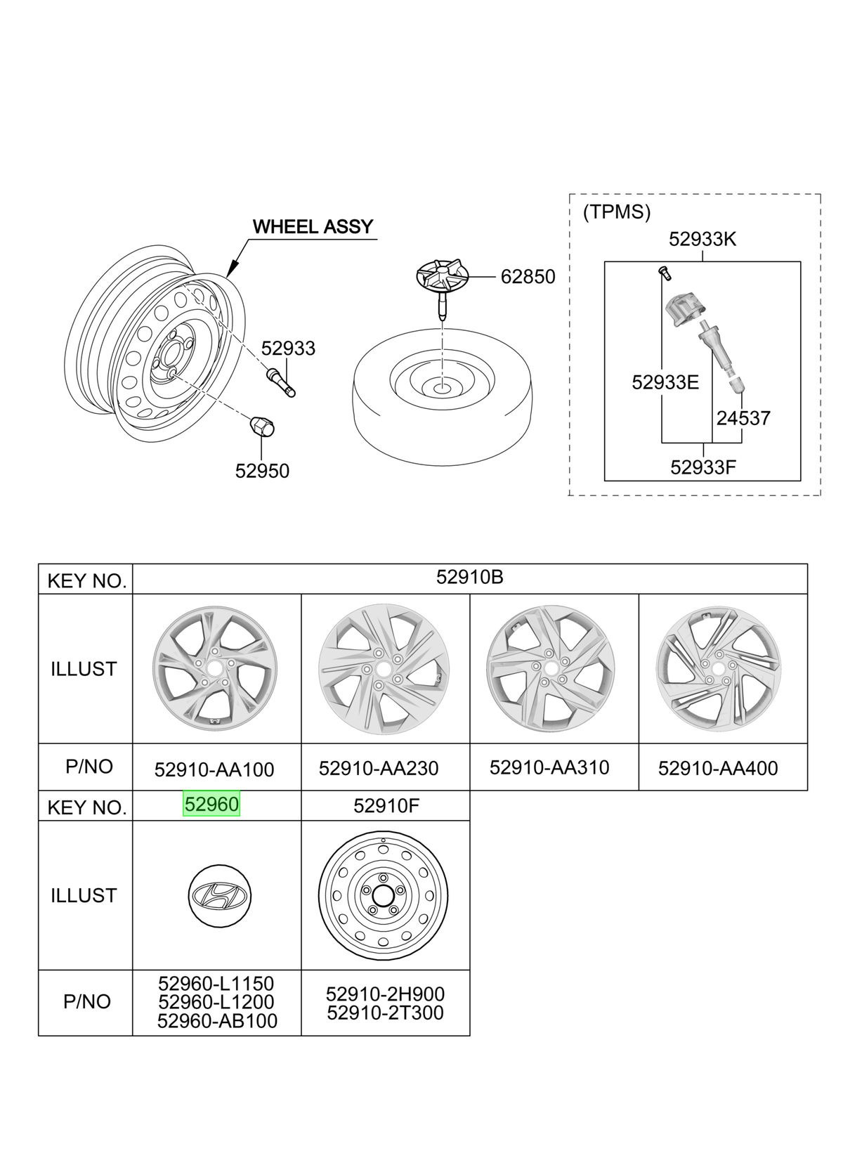 Tapa De Rueda Original Para Hyundai Sonata 2019-2023