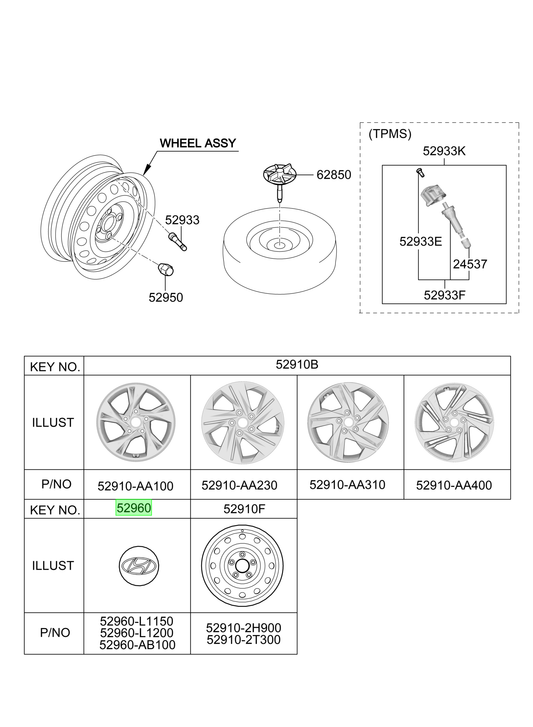 Tapa De Rueda Original Para Hyundai Kona 2023-2025