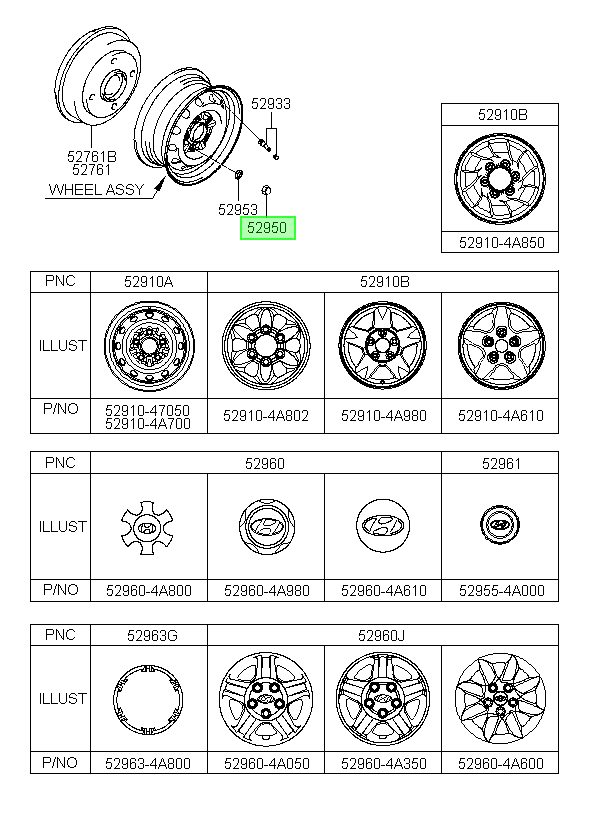 Tuerca Rueda Orig. Para Hyundai H1 1998-2004