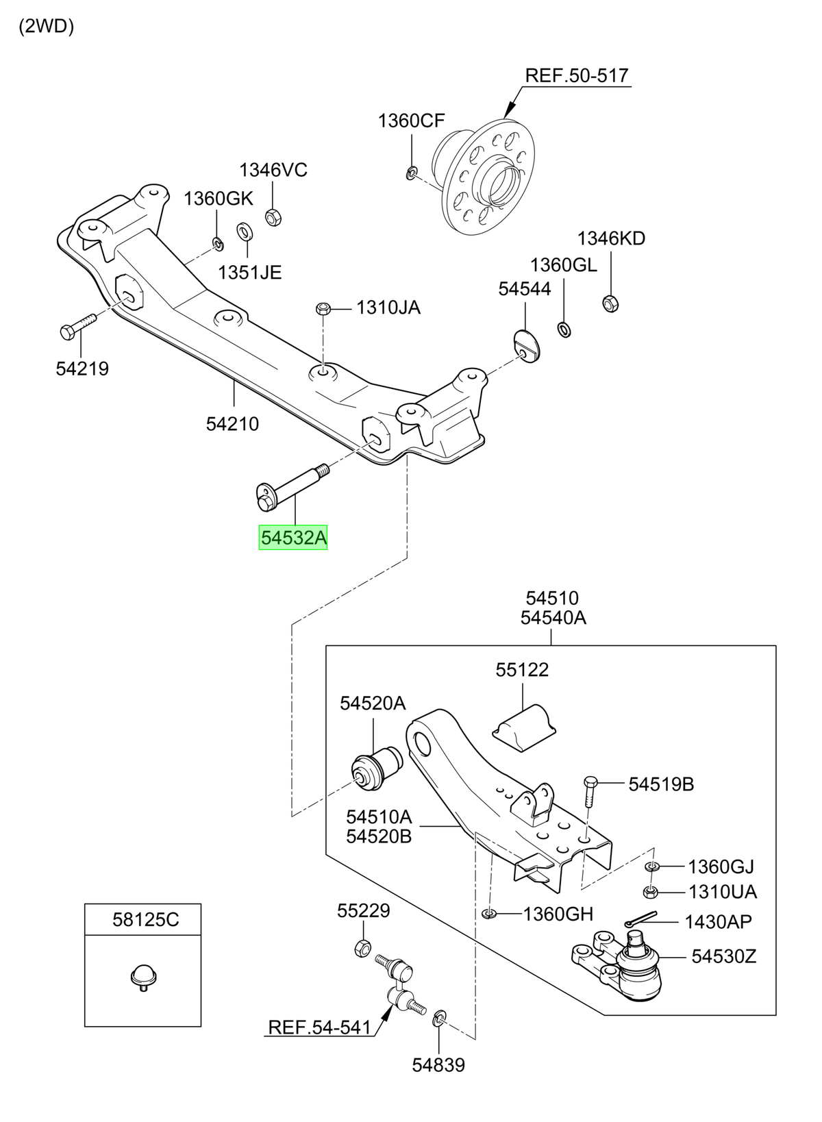 Perno Pasador Bandeja Orig. Para Hyundai H1 1998-2004