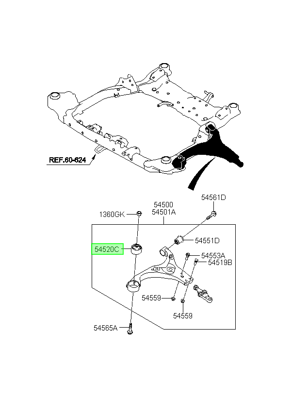Buje Bandeja Del. Original Para Kia Sportage 2005-2011